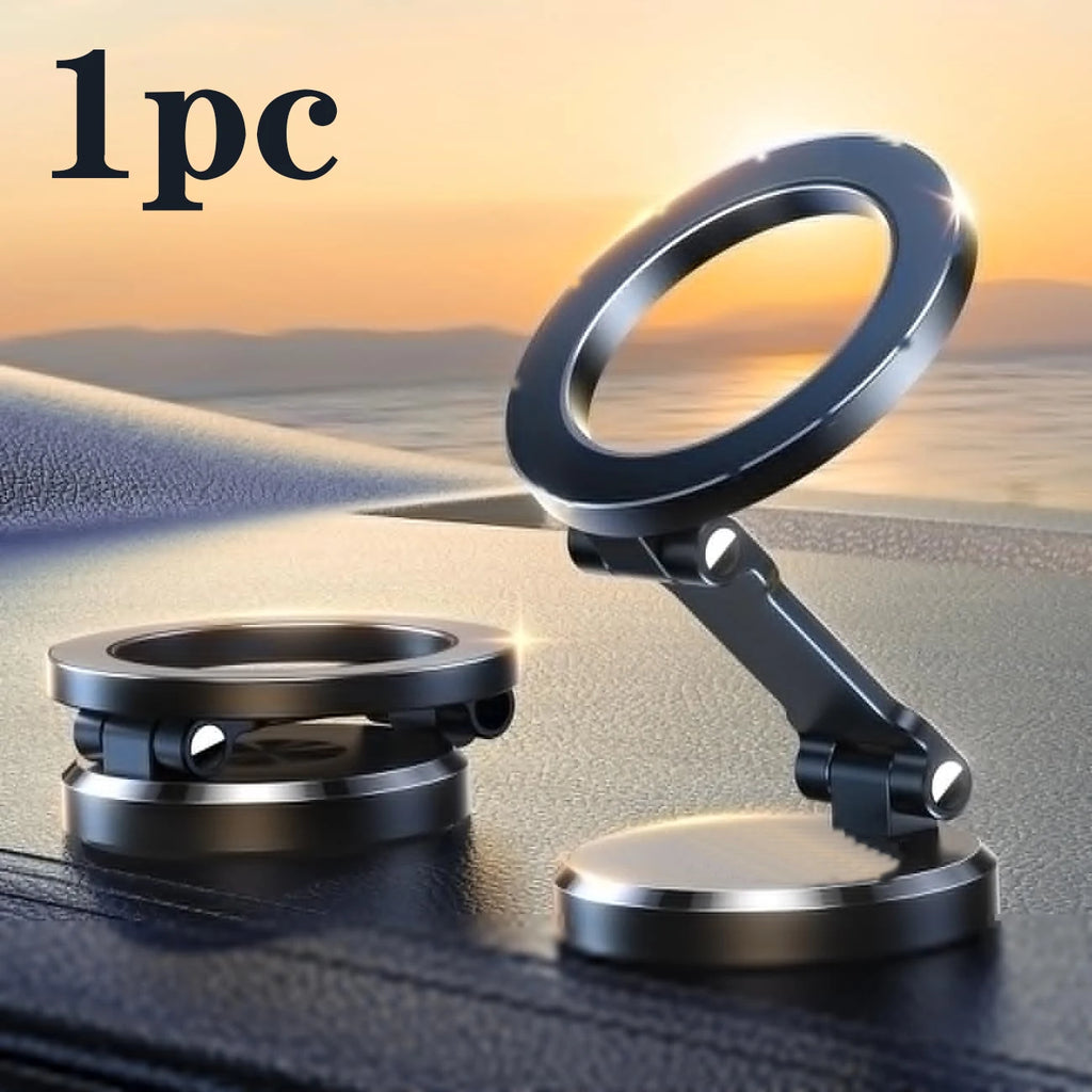 All-Metal Aluminum Alloy MagSafe Car Mount – 360° Rotating, Strong Magnet Magnetic Phone Holder for iPhone & All Smartphones