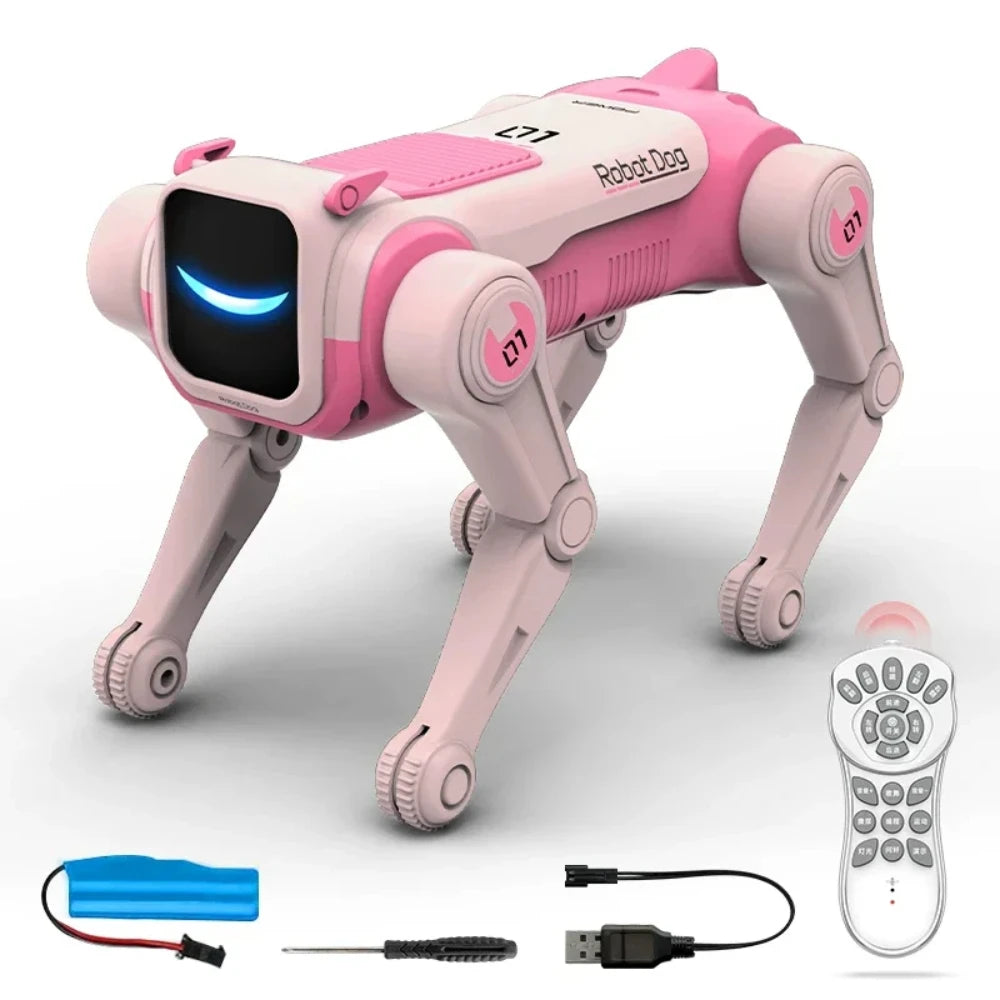 Smart Remote Controlled Robot Dog Simulated Mechanical Dog Toy Voice Command Electric Interactive Toy Birthday Holiday Gift