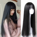 Long Black Straight Synthetic Halloween Wig